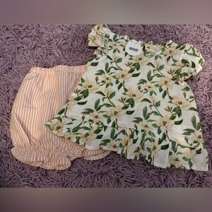 Mud Pie Floral Top and Striped Shorts Set